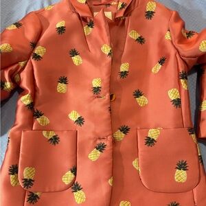 Kate Spade Pineapple Print Blazer - Orange